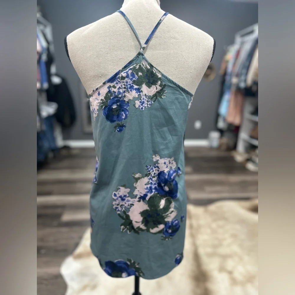 Intimately Free People Cascade Mini Slip Dress Blue Floral Romantic XS NWOT